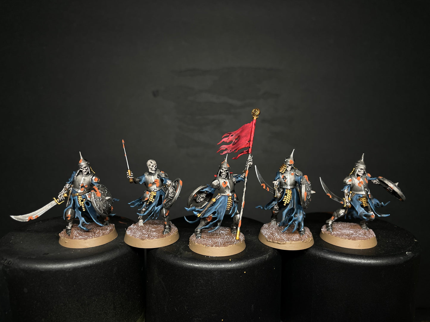 5x Painted Skeleton Warriors 28mm