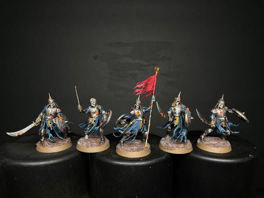 5x Painted Skeleton Warriors 28mm